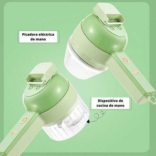 CORTADOR Y PROCESADOR ELÉCTRICO DE VERDURAS Y ALIMENTOS 4 EN 1.